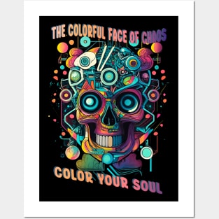 Color Your Soul - colorful skull Posters and Art